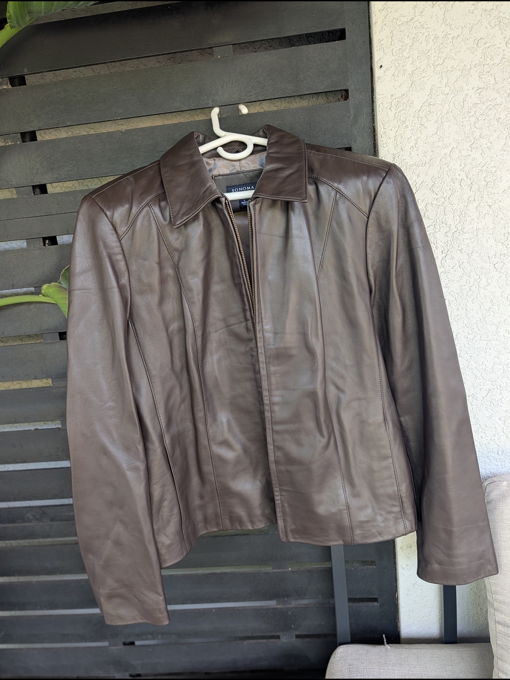 Sonoma Lambskin Leather Jacket in Dark Brown